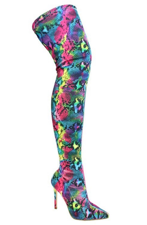 COLORFUL SNAKE KNEE HIGH